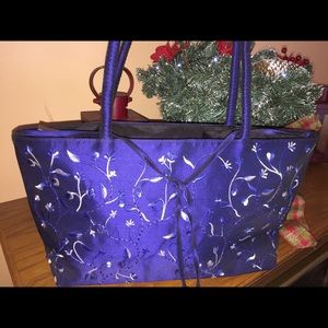 One-of-a-Kind Embellished Royal Blue Handbag